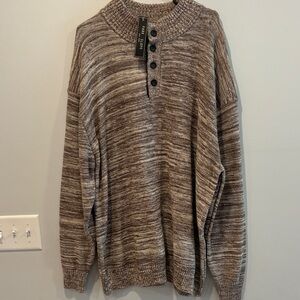Men's Heathered Brown Crewneck Sweater